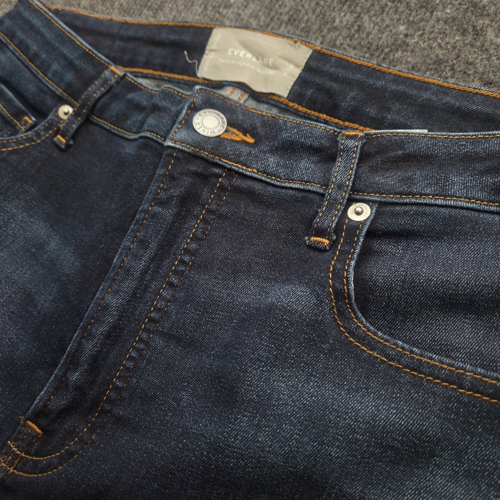 Everlane Curvy High-Rise Skinny Jean Womens 31 Dark Indigo Blue Denim Crop